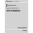 PIONEER AVH-P7800DVD/UC Owners Manual