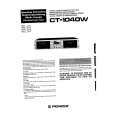 PIONEER CT-1040W Owners Manual