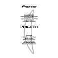 PIONEER PDA-4003 Owners Manual