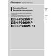 PIONEER DEH-P3600MPB/XM/EW Owners Manual