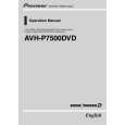 PIONEER AVH-P7500DVD/UC Owners Manual