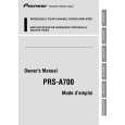 PIONEER PRS-A700/XH/EW5 Owners Manual