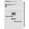 PIONEER RS-A7/EW5 Owners Manual