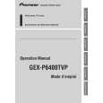 PIONEER GEX-P6400TVP/EW Owners Manual