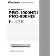 PIONEER PRO-1000HDI/LUCXC Owners Manual