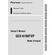 PIONEER GEX-6100TVP Owners Manual