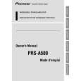 PIONEER PRS-A500/XH/EW Owners Manual