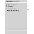PIONEER AVX-P7650TV/ES Owners Manual