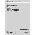 PIONEER DEH-P600UB/XN/UC Owners Manual