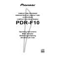 PIONEER PDR-F10/ZVYXJ Owners Manual