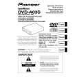 PIONEER DVD-A03S Owners Manual