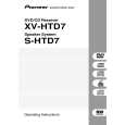 PIONEER XV-HTD7/DPWXJ/RD Owners Manual