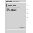 PIONEER KEH-P2035/XM/ES Owners Manual