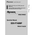 PIONEER DEH-P740MP Owners Manual