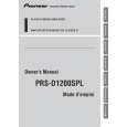 PIONEER PRS-D1200SPL/XSEW5 Owners Manual