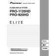 PIONEER PRO-920HD Owners Manual