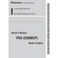 PIONEER PRS-D2000SPL/XUEW5 Owners Manual