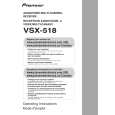 PIONEER VSX-518-K/KUCXJ Owners Manual