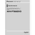 PIONEER AVH-P7800DVD Owners Manual