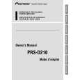 PIONEER PRS-D210/XU/EW5 Owners Manual