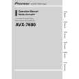 PIONEER AVX-7600 Owners Manual